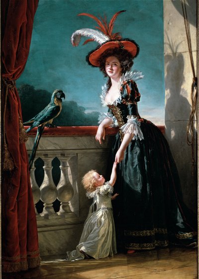 フランスのルイーズ・エリザベートとその息子、ドン・フェルディナンドの肖像（油彩・キャンバス 作： Adelaide Labille Guiard