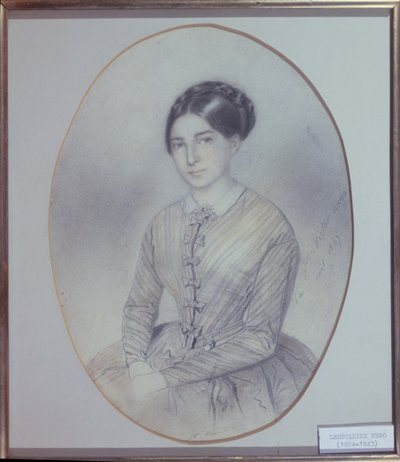 レオポルディンユーゴーの死後の肖像（1824-43）1847（デッサン） 作： Adele Julie Hugo