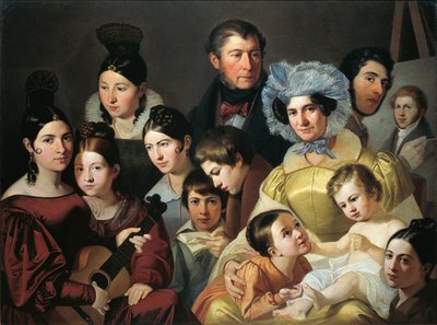 1835年のマラテスタ家 アデオダート・マラテスタ作 油彩・キャンバス 作： Adeodato Malatesta or Malatesti