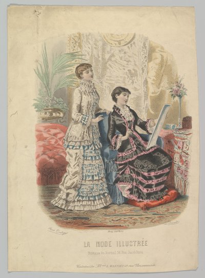 L. Massieu夫人のトイレ、La Mode Illustrée、1881年より 作： Adèle Anaïs Colin