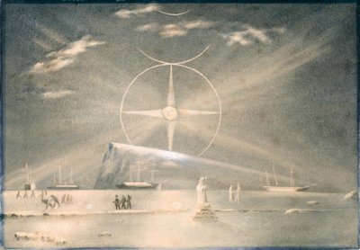 パラ・セランスまたは北極の月、1850-51年頃（水彩画） 作： Admiral Pelham Aldrich