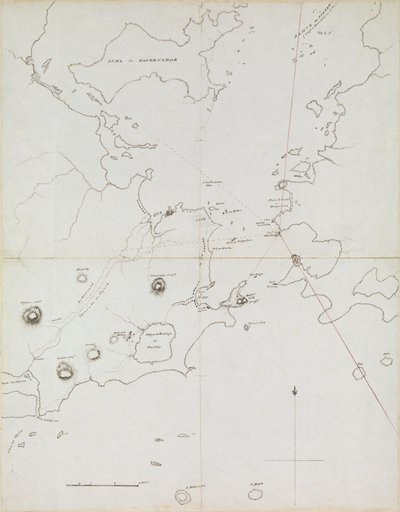 ブラジル、リオデジャネイロ港の海図、1849年頃（ペン、インク） 作： Admiral Sir Edward Gennys Fanshawe