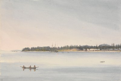 フォート・ルパート、ビーバー・ハーバー、バンクーバー島、1851年7月23日［カナダ］」。 作： Admiral Sir Edward Gennys Fanshawe
