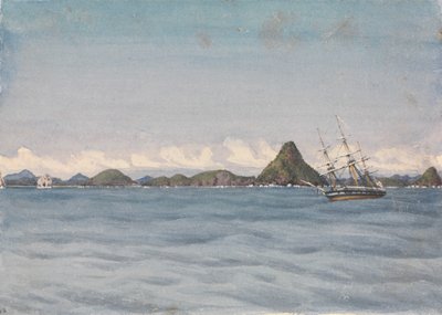 凪の外洋停泊地、マサトラン（メキシコ）、1850年8月17日 作： Admiral Sir Edward Gennys Fanshawe