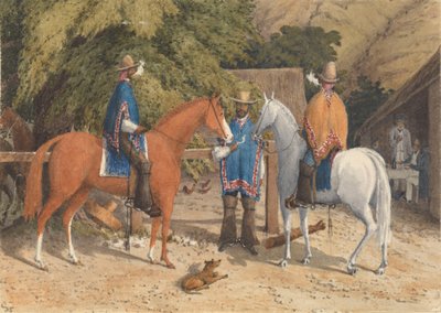 バルパライソとキヨタの間、コンコンのランチョ、1850年1月14日［チリ］」。 作： Admiral Sir Edward Gennys Fanshawe