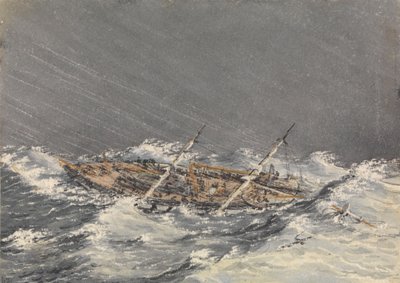 1851年10月28日、マサトラン（メキシコ）の嵐 作： Admiral Sir Edward Gennys Fanshawe