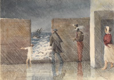 1849年1月1日、マデイラ島プンティーニャ号。自分の船を見る 作： Admiral Sir Edward Gennys Fanshawe