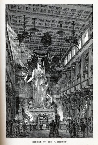 パルテノン神殿の内部、1882年 作： Adolf Closs