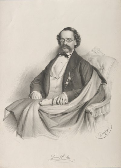ヴァイオリン奏者で作曲家のハインリッヒ プロッヒ 1809 ～ 1878 年、1857 年の肖像画。 作： Adolf Dauthage