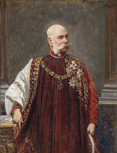 ゴールデンフリースのマスター、オーストリアのフランツジョセフ1世の肖像、1903年 作： Adolf Liebscher