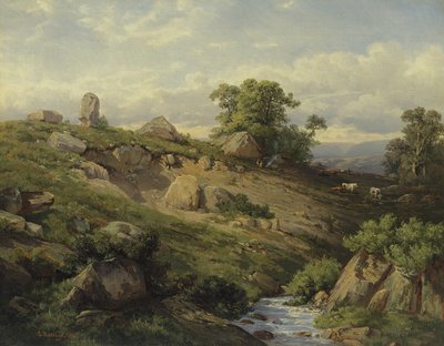 ロックフォールのあるバレースロープ、1861 作： Adolf Mosengel