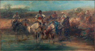 水飲み場のベドウィンたち 作： Adolf Schreyer