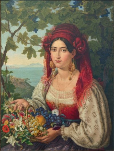 アドルフ・センフ、イタリア人女性の肖像 作： Adolf Senff