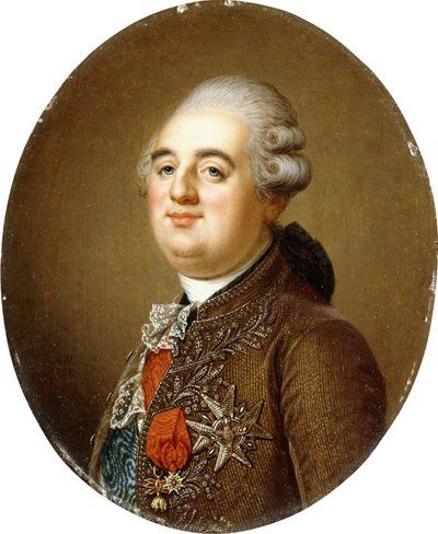 フランスのルイ16世王の肖像、胸像、1787年 作： Adolf Ulrich Wertmuller