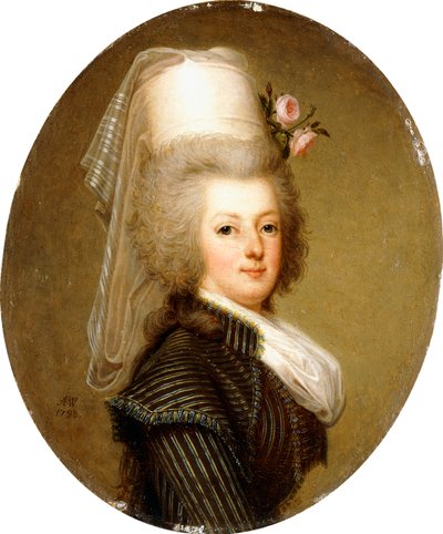 マリーアントワネット女王の肖像、1793年 作： Adolf Ulrich Wertmuller