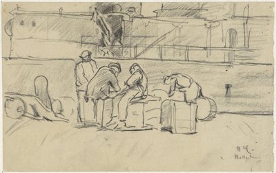 ロッテルダムの岸壁の労働者 作： Adolf le Comte