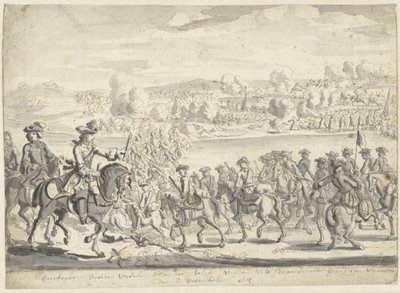 1715 年 12 月 8 日のザクセン軍のヴァイクセル川横断 作： Adolf van der Laan