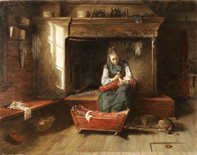 小さな子供の食事 作： Adolf von Becker