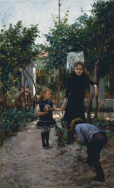庭の子供たち 作： Adolfo Belimbau