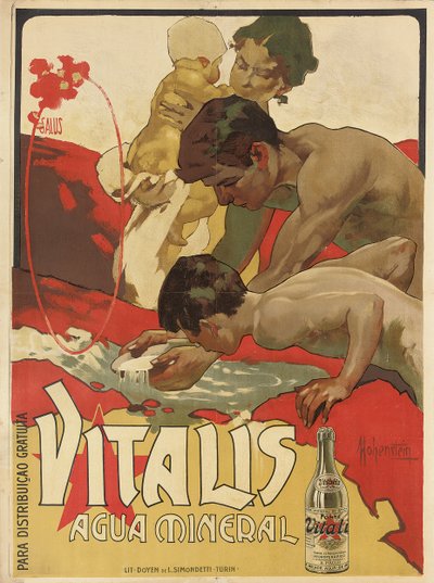 ミネラルウォーター「ビタリス」の宣伝ポスター、1895 作： Adolfo Hohenstein