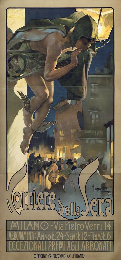 コリエーレ デッラ セラ、1898 年。 作： Adolfo Hohenstein