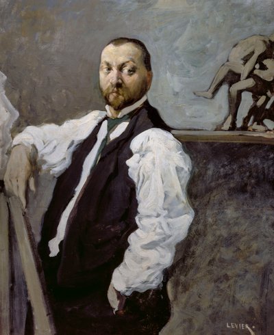 彫刻家アルフォンソ・カンシアーニの肖像 作： Adolfo Levier