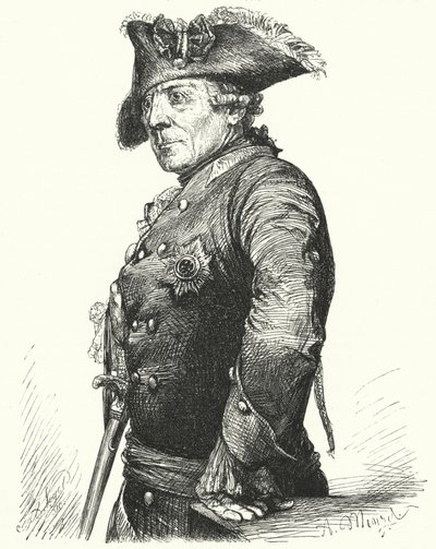 プロイセン王フリードリッヒ大王（彫刻版 作： Adolph Friedrich Erdmann von (after) Menzel