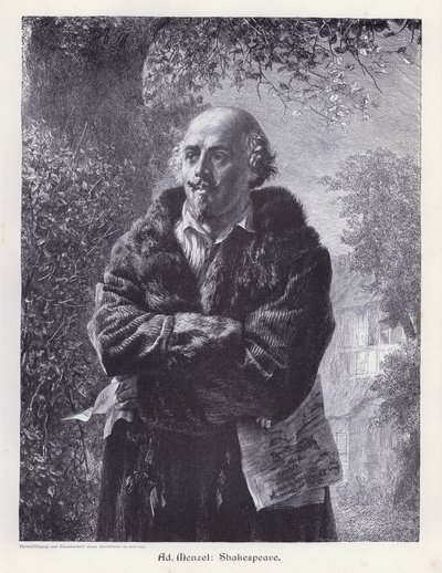 ウィリアム・シェイクスピア（イギリスの劇作家）（彫刻作品 作： Adolph Friedrich Erdmann von (after) Menzel