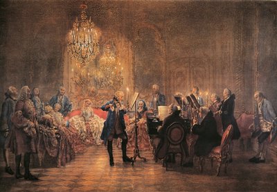 フレデリック・ザ・グレートとのフルートのためのコンサート in Sanssouci 作： Adolph Menzel