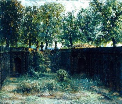 ドレスデンのツヴィンガー宮殿のニンファエウム、1850 作： Adolph Menzel