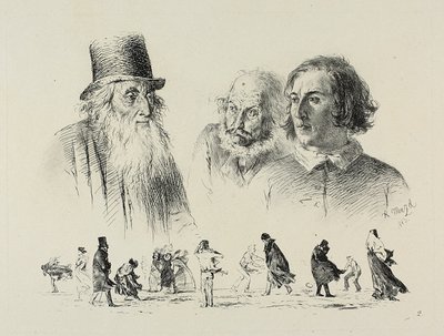 プレート 2、Radierversuche より 作： Adolph Menzel