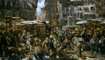ヴェローナの市場 作： Adolph Menzel
