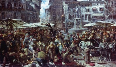 ヴェローナの市場 作： Adolph Menzel