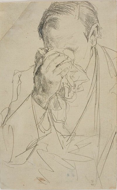 泣いている男 作： Adolph Friedrich Erdmann von Menzel