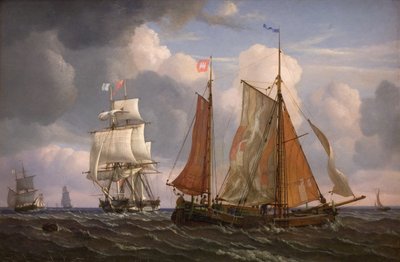 サウンドで風に逆らって航行し、打ちのめす船 作： Adolph Friedrich Vollmer