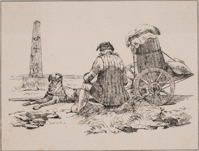 行商人と彼の犬 作： Johan Adolph Kittendorff