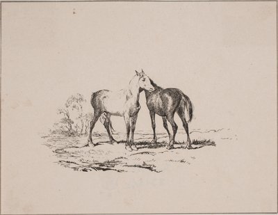 二頭の馬 作： Johan Adolph Kittendorff