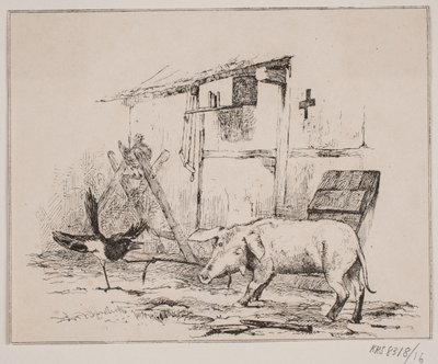 怪我と豚 作： Johan Adolph Kittendorff