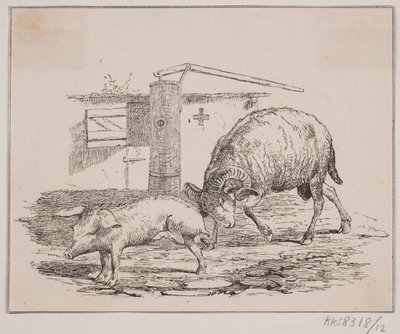 雄羊と豚 作： Johan Adolph Kittendorff