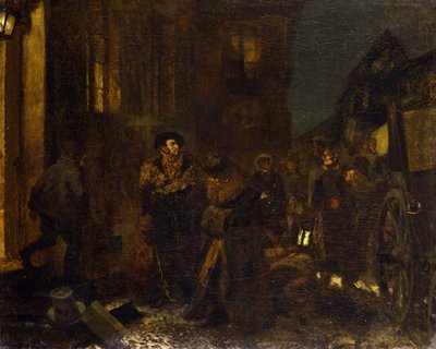 旅の途中の立ち寄り 作： Adolph Menzel