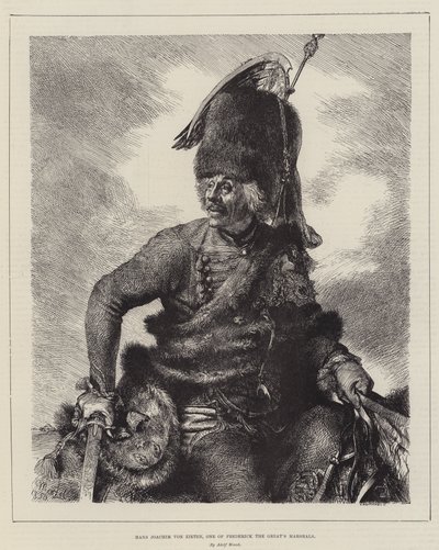 フレデリック大王の元帥の一人、ハンスヨアヒムフォンジーテン 作： Adolph Menzel