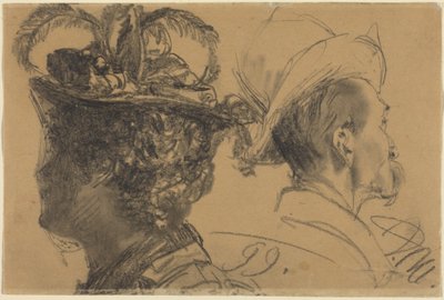 男性と女性の頭部 作： Adolph Menzel