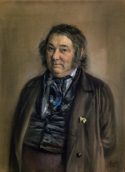 ハインリッヒ・スミット（1798-1867）1850（紙にチョーク） 作： Adolph Menzel