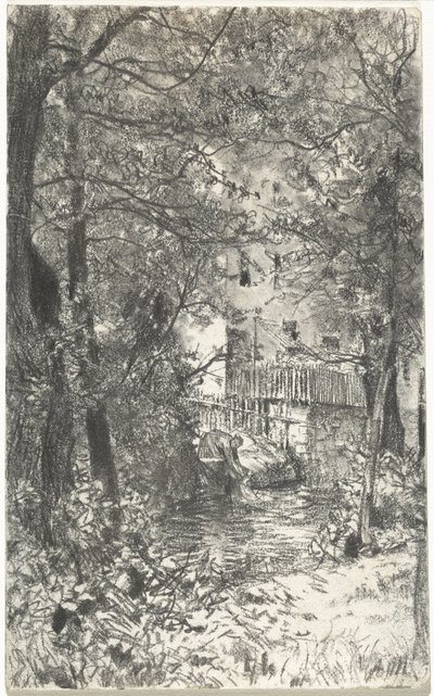 洗濯婦のいる風景 作： Adolph Menzel