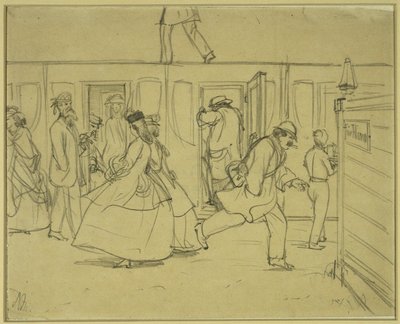 鉄道駅の旅行者（「紳士用」） 作： アドルフ・メンゼル