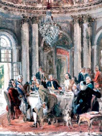 マンションでの再会、1849 作： Adolph Menzel