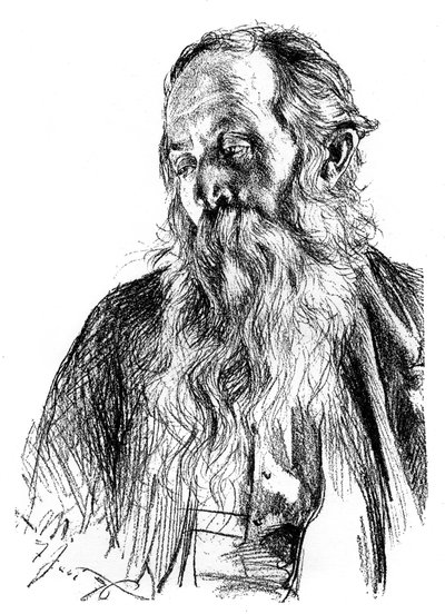ユダヤ人の研究、c1880-1882 作： Adolph Menzel