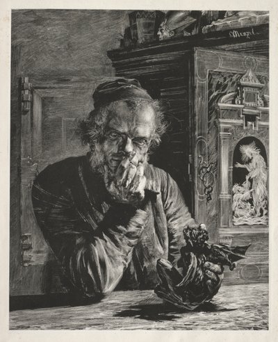 骨董品-自画像、1851年。 作： Adolph Menzel