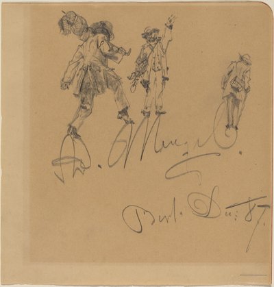 アーティストの署名の 3 つのホーボー 作： Adolph Menzel