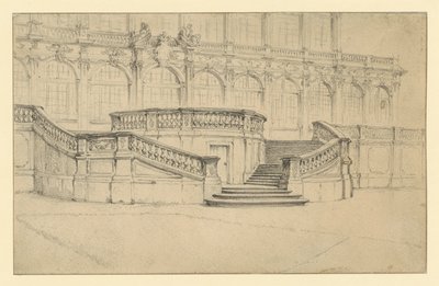 ドレスデンのツヴィンガー宮殿にある数学・物理サロンへと続く階段 作： Adolph Menzel